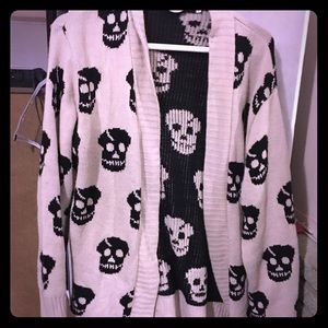 Skull cardigan sweater